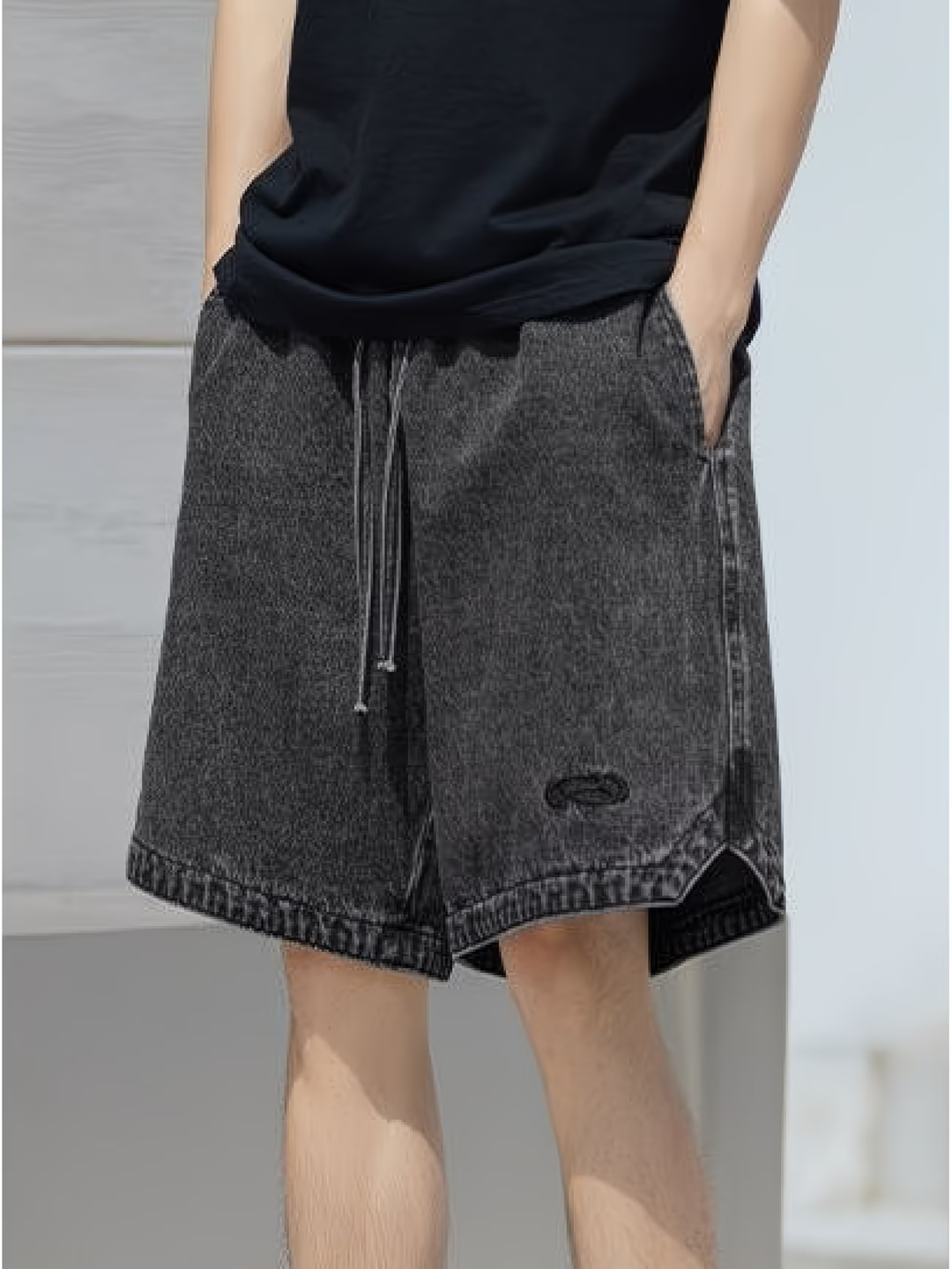 Men's Wide-Leg Drawstring Shorts