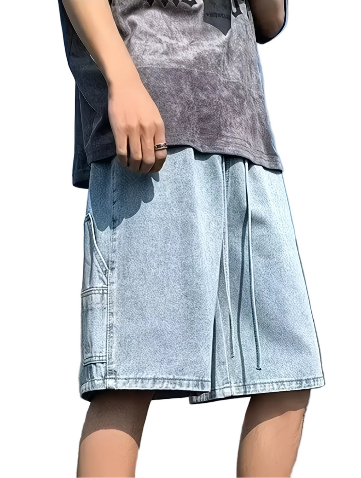 Men's Wide-Leg Shorts with Drawstring