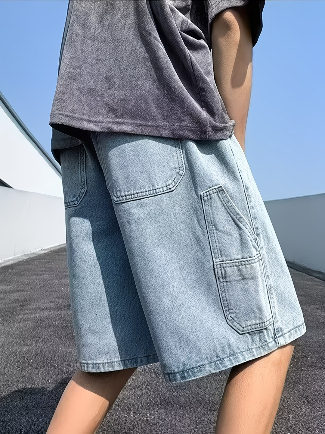 Men's Wide-Leg Shorts with Drawstring