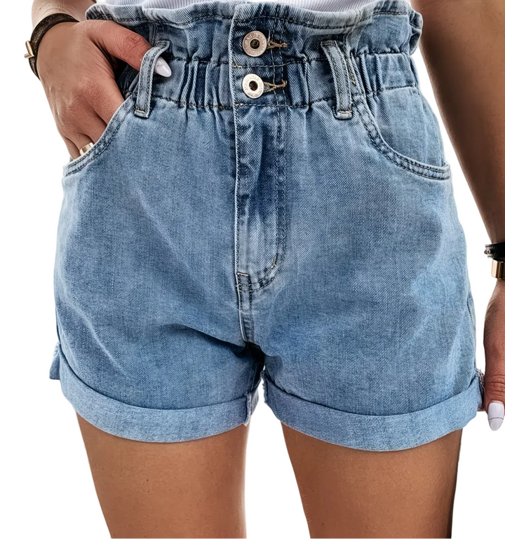 Women's High-Waisted Shorts with Paperbag Waist